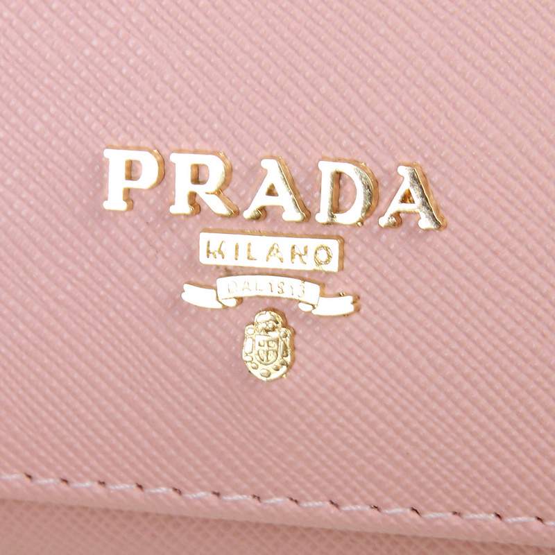 Knockoff Prada Real Leather Wallet 1137 light pink - Click Image to Close